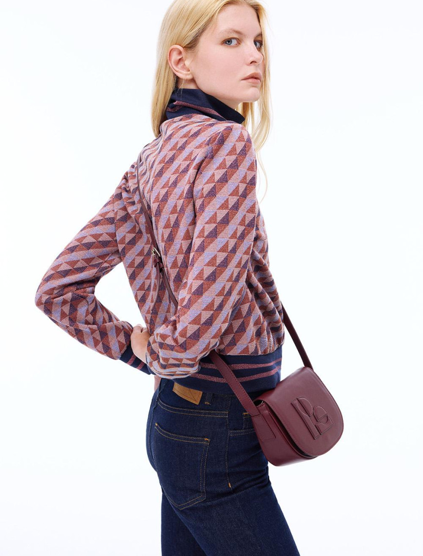 Alcors Slim Fit Geometrik Desen Standart Boy Takma Kol Yarım Dik Yaka Bordo Mont Alcors Slim Fit Geometrik Desen Standart Boy Takma Kol Yarım Dik Yaka Bordo Mont