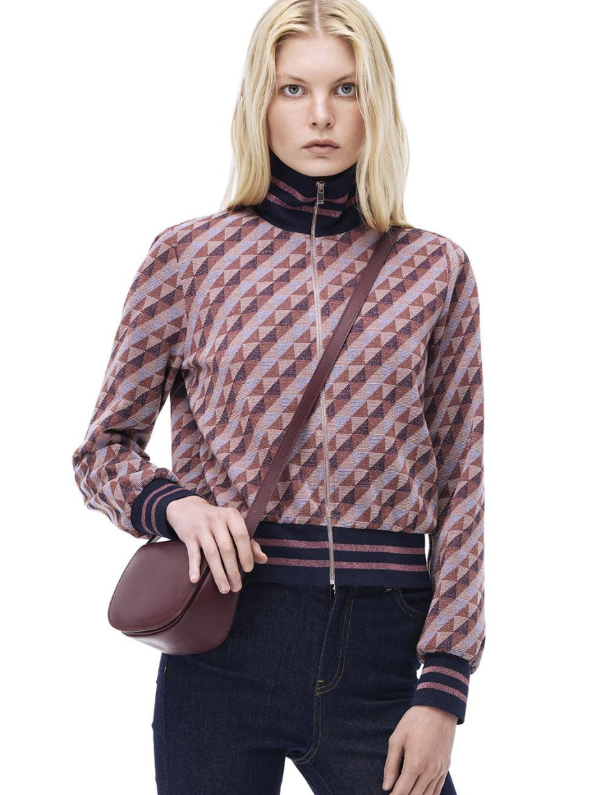 Alcors Slim Fit Geometrik Desen Standart Boy Takma Kol Yarım Dik Yaka Bordo Mont Alcors Slim Fit Geometrik Desen Standart Boy Takma Kol Yarım Dik Yaka Bordo Mont