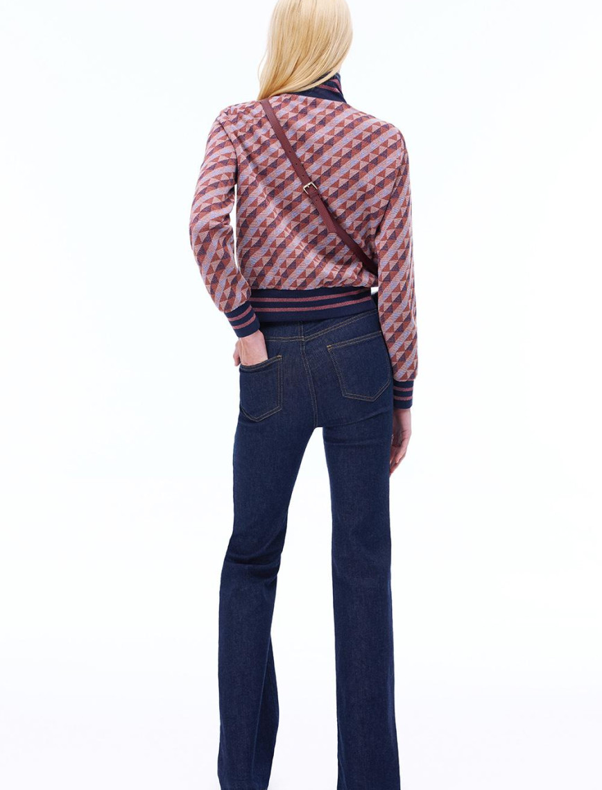 Alcors Slim Fit Geometrik Desen Standart Boy Takma Kol Yarım Dik Yaka Bordo Mont Alcors Slim Fit Geometrik Desen Standart Boy Takma Kol Yarım Dik Yaka Bordo Mont