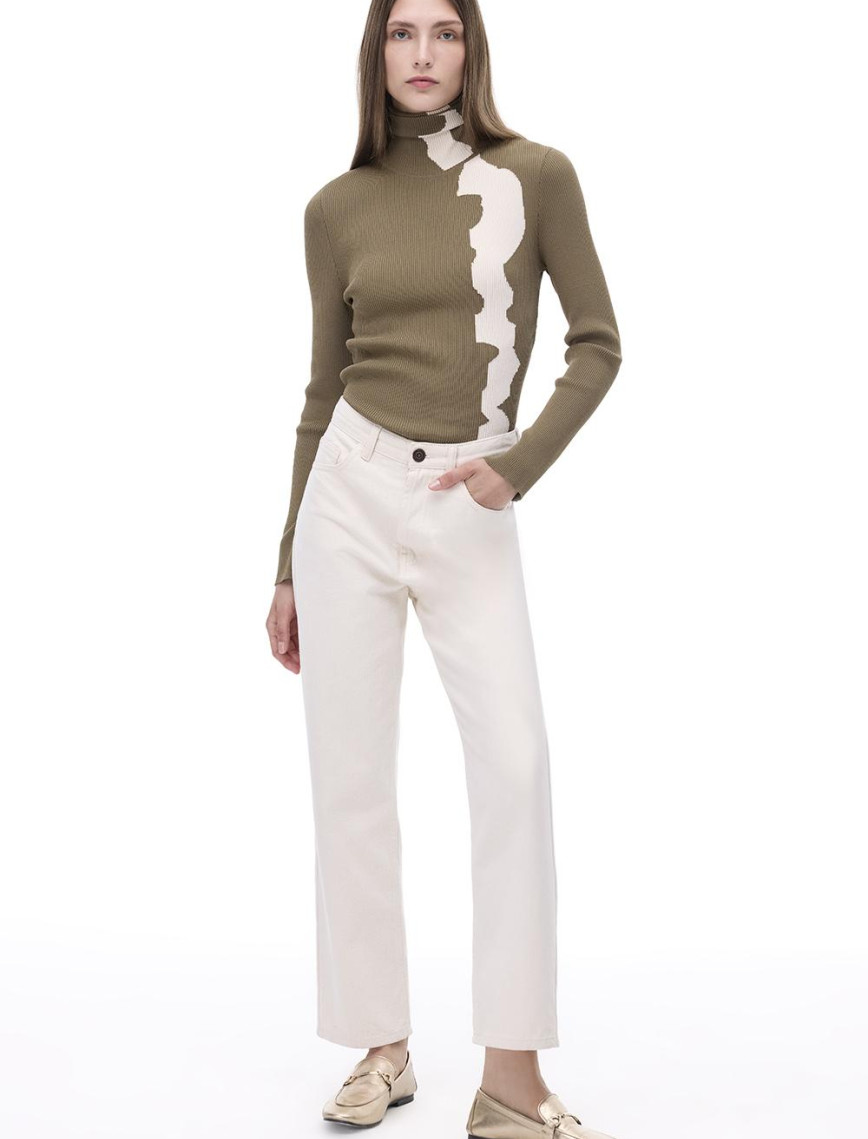 Triko Slim Fit Standart Boy Takma Kol Balıkçı Yaka Hakı Kazak Triko Slim Fit Standart Boy Takma Kol Balıkçı Yaka Hakı Kazak