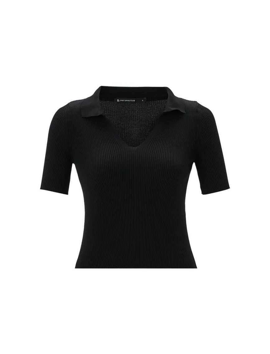 İllas Yakalı Siyah Renk Kadın Triko Bluz İllas Yakalı Siyah Renk Kadın Triko Bluz