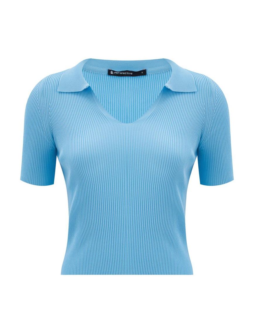 İllas Mavi Renk Kadın Triko Bluz