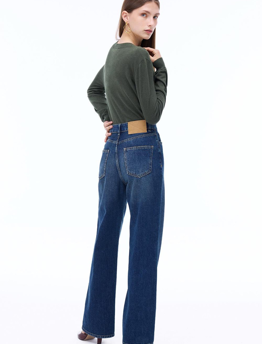 Triko Rahat Kalıp Standart Boy Takma Kol V-Yaka Hakı Kazak