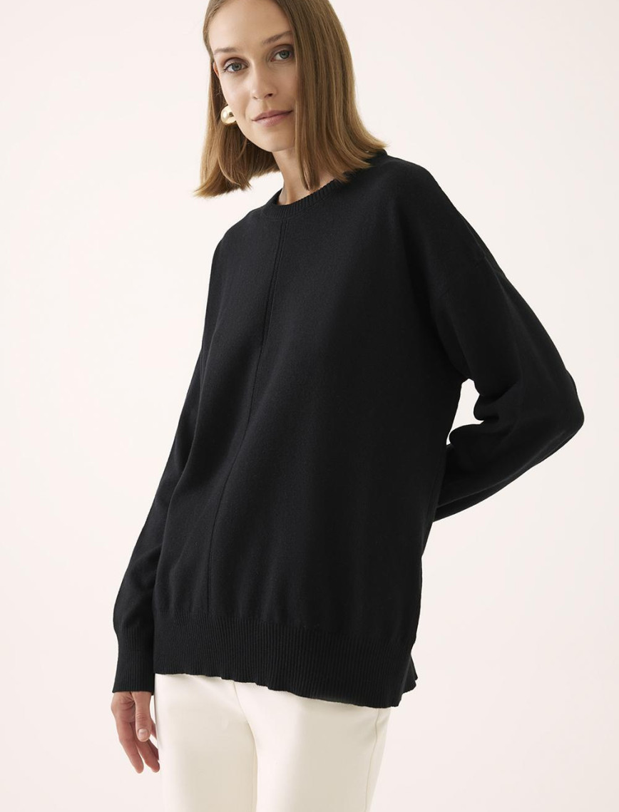 İllas Oversize Siyah Renk Kadın Triko Bluz İllas Oversize Siyah Renk Kadın Triko Bluz