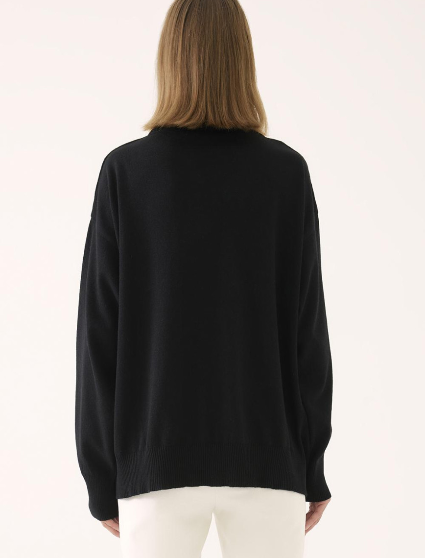 İllas Oversize Siyah Renk Kadın Triko Bluz İllas Oversize Siyah Renk Kadın Triko Bluz