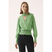 İllas Regular Fit Standart Boy Asimetrik Mint Renk Kadın Triko Bluz İllas Regular Fit Standart Boy Asimetrik Mint Renk Kadın Triko Bluz