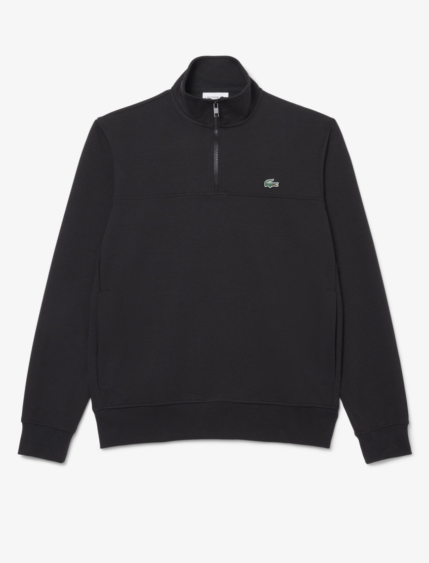 Lacoste Erkek Classic Fit Yarım Fermuarlı Siyah Sweatshirt Lacoste Erkek Classic Fit Yarım Fermuarlı Siyah Sweatshirt