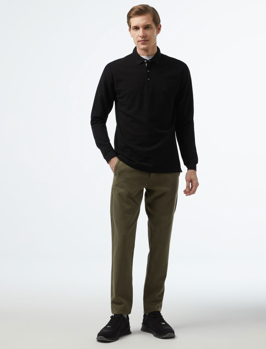 Nautica Erkek Siyah Slim Fit Uzun Kollu Polo Nautica Erkek Siyah Slim Fit Uzun Kollu Polo