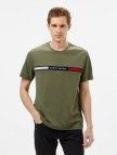 Tommy Hilfiger Hilfiger Chest Insert Erkek Yeşil T-Shirt Tommy Hilfiger Hilfiger Chest Insert Erkek Yeşil T-Shirt