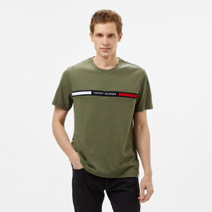 Tommy Hilfiger Hilfiger Chest Insert Erkek Yeşil T-Shirt Tommy Hilfiger Hilfiger Chest Insert Erkek Yeşil T-Shirt