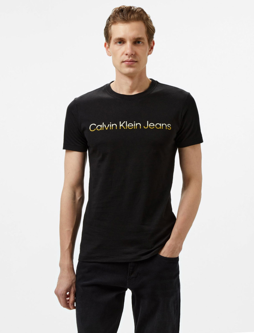 Calvin Klein Two Tone Institutional Erkek Siyah T-Shirt Calvin Klein Two Tone Institutional Erkek Siyah T-Shirt