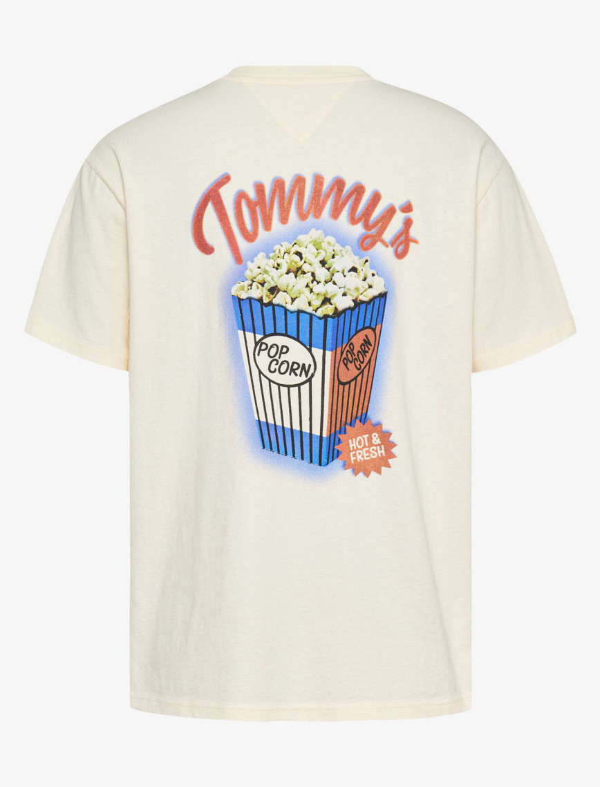 Tommy Jeans Badge Crew Erkek Beyaz T-Shirt Tommy Jeans Badge Crew Erkek Beyaz T-Shirt