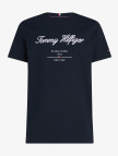 Tommy Hilfiger Script Logo Erkek Mavi T-Shirt Tommy Hilfiger Script Logo Erkek Mavi T-Shirt