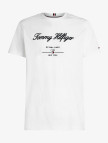 Tommy Hilfiger Script Logo Erkek Beyaz T-Shirt Tommy Hilfiger Script Logo Erkek Beyaz T-Shirt