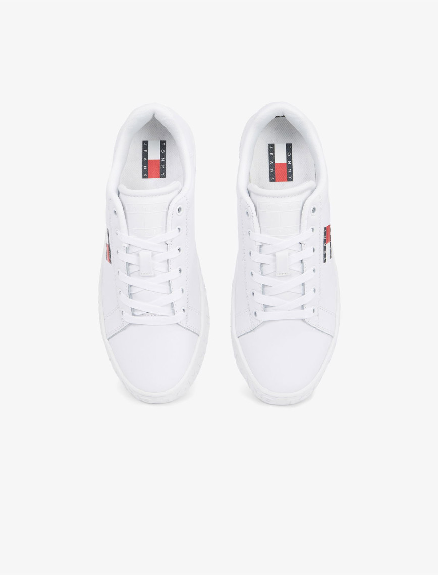 Tommy Hilfiger Logo Ess Kadın Beyaz Sneaker Tommy Hilfiger Logo Ess Kadın Beyaz Sneaker