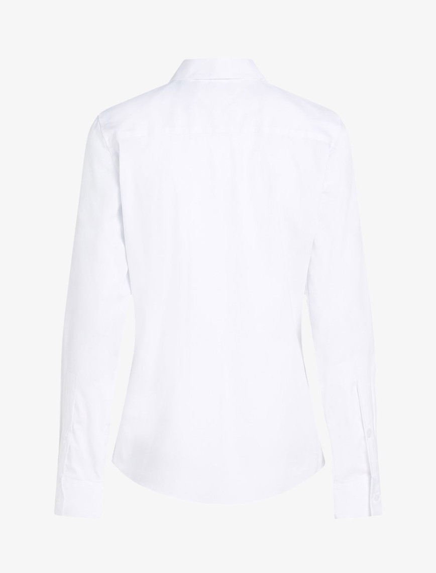 Tommy Hilfiger Ess Poplin Regular Kadın Beyaz Gömlek Tommy Hilfiger Ess Poplin Regular Kadın Beyaz Gömlek