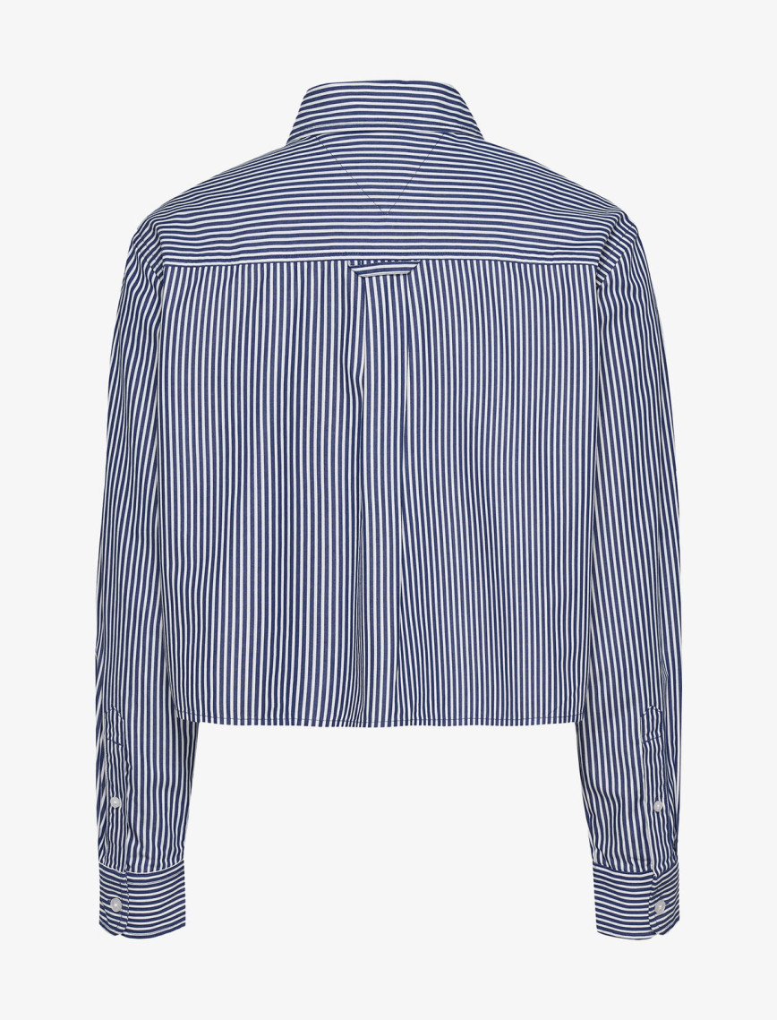 Tommy Jeans Crop Relax Poplin Kadın Mavi Gömlek Tommy Jeans Crop Relax Poplin Kadın Mavi Gömlek