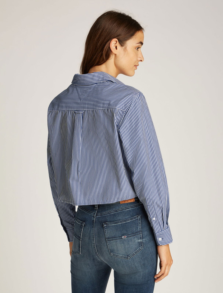 Tommy Jeans Crop Relax Poplin Kadın Mavi Gömlek Tommy Jeans Crop Relax Poplin Kadın Mavi Gömlek