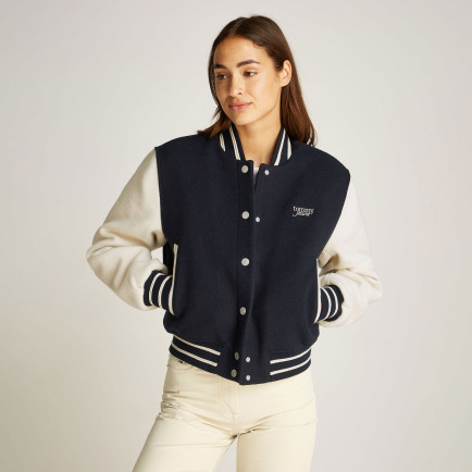 Tommy Hilfiger Tjw Wool Varsity Ext Kadın Mavi Ceket