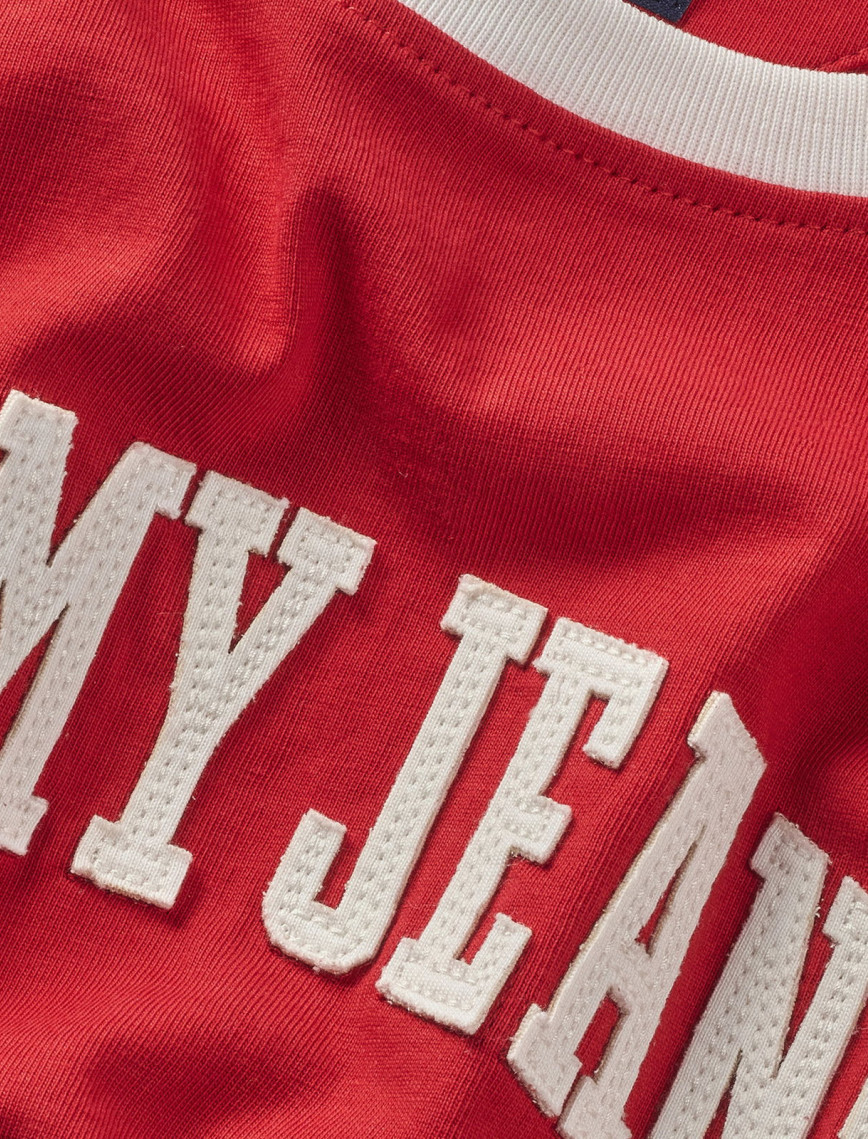 Tommy Hilfiger Tjw Reg Crp Varsity Kadın Kırmızı T-Shirt Tommy Hilfiger Tjw Reg Crp Varsity Kadın Kırmızı T-Shirt