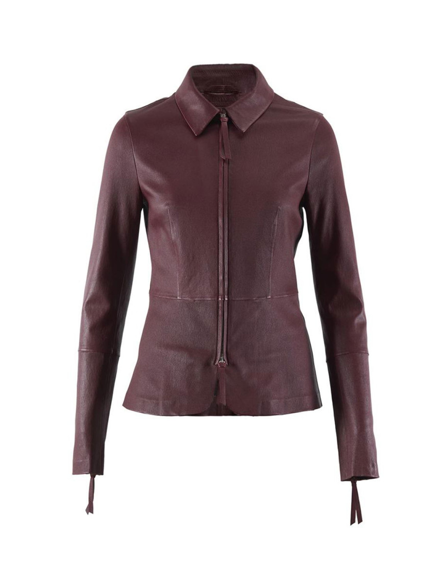 Bordo Kadın Deri Ceket Bordo Kadın Deri Ceket
