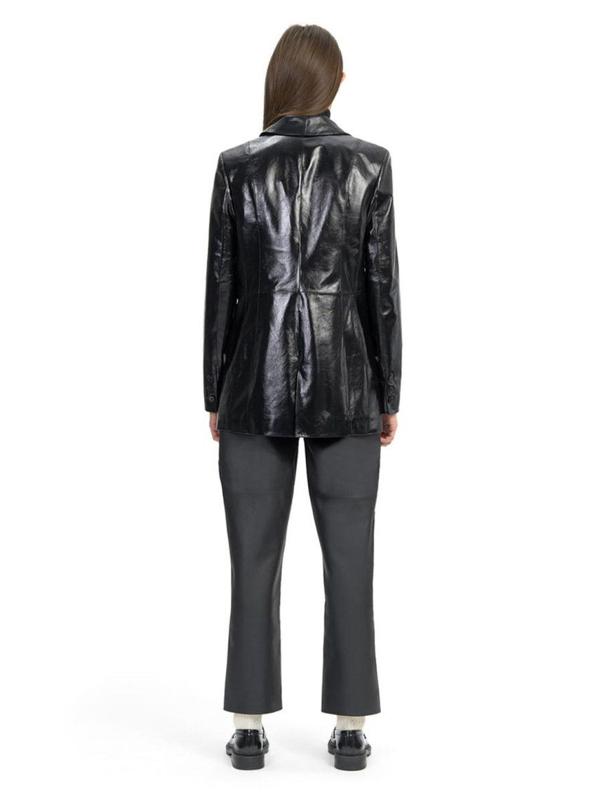 Siyah Kadın Blazer Deri Ceket Siyah Kadın Blazer Deri Ceket