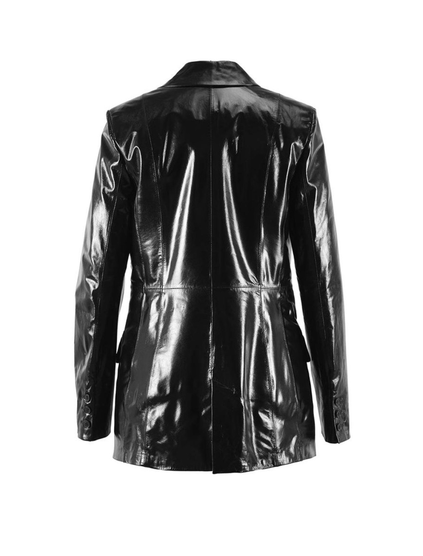 Siyah Kadın Blazer Deri Ceket Siyah Kadın Blazer Deri Ceket