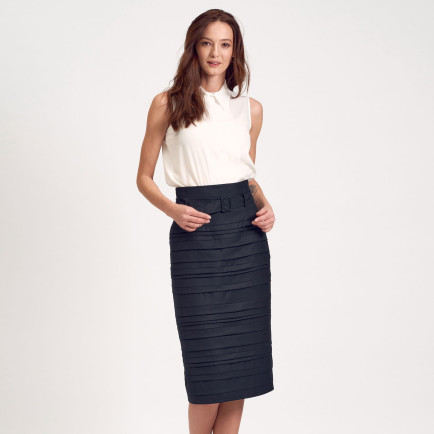 Lacivert Kadın Pileli Kalem Etek Lacivert Kadın Pileli Kalem Etek