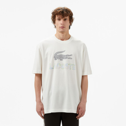 Lacoste Erkek Regular Fit Bisiklet Yaka Baskılı Beyaz T-Shirt Lacoste Erkek Regular Fit Bisiklet Yaka Baskılı Beyaz T-Shirt