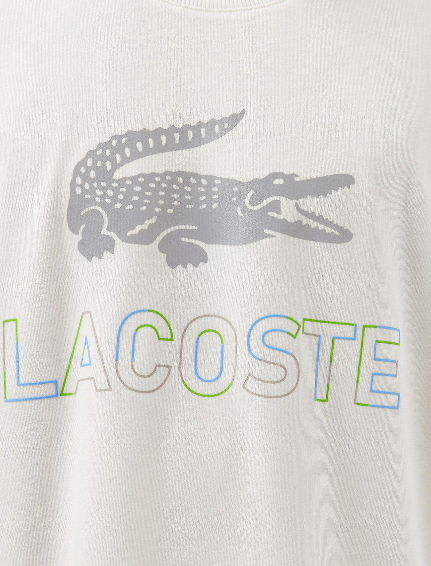 Lacoste Erkek Regular Fit Bisiklet Yaka Baskılı Beyaz T-Shirt Lacoste Erkek Regular Fit Bisiklet Yaka Baskılı Beyaz T-Shirt