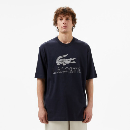 Lacoste Erkek Regular Fit Bisiklet Yaka Baskılı Lacivert T-Shirt Lacoste Erkek Regular Fit Bisiklet Yaka Baskılı Lacivert T-Shirt