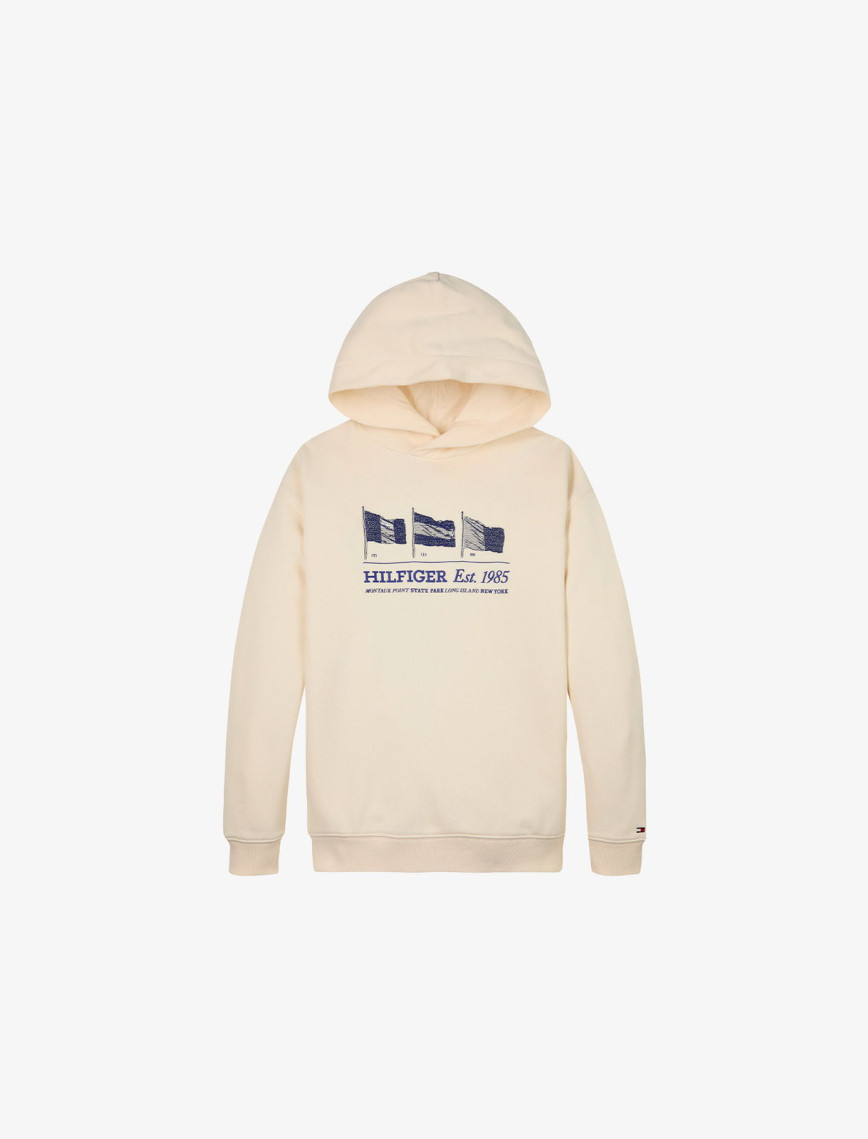 Tommy Hilfiger Waving Flag Çocuk Bej Hoodie Tommy Hilfiger Waving Flag Çocuk Bej Hoodie