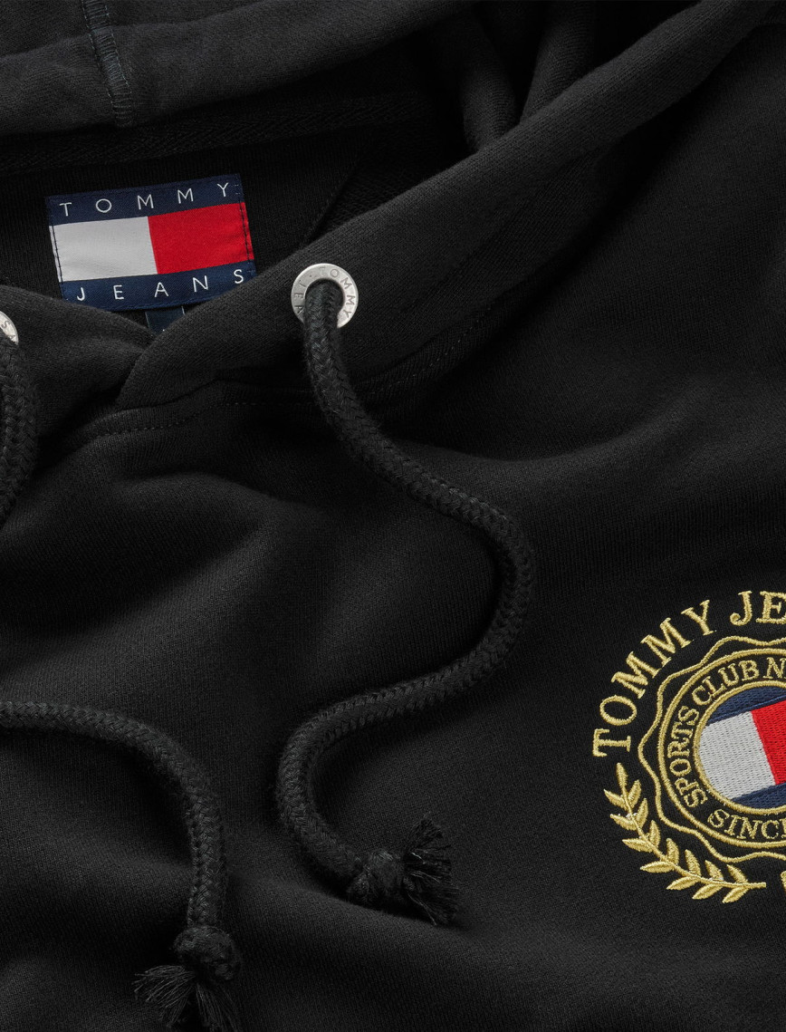 Tommy Hilfiger Tjm Reg Tommy Crest Erkek Siyah Hoodie Tommy Hilfiger Tjm Reg Tommy Crest Erkek Siyah Hoodie