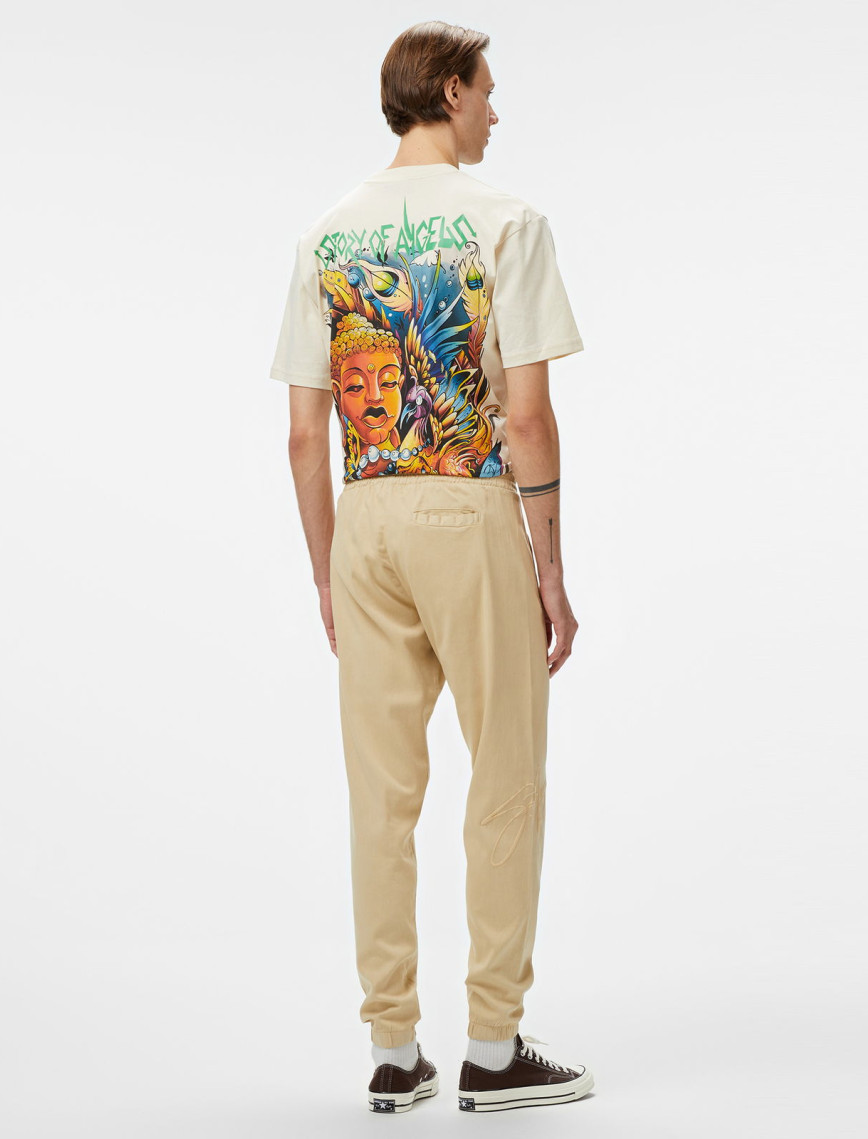 Story Of Angels Dream Logo Band Erkek Krem T-Shirt