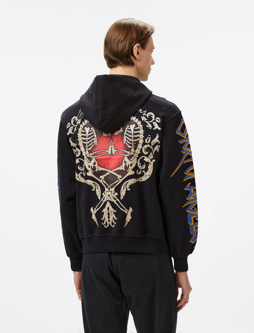 Story Of Angels Gold Angel Hand-Dye Erkek Siyah Hoodie Story Of Angels Gold Angel Hand-Dye Erkek Siyah Hoodie