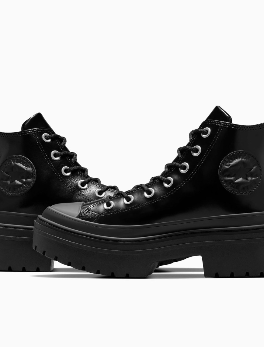 Converse Chuck Taylor All Star Lugged Heel Kadın Siyah Deri Platform Bot Converse Chuck Taylor All Star Lugged Heel Kadın Siyah Deri Platform Bot