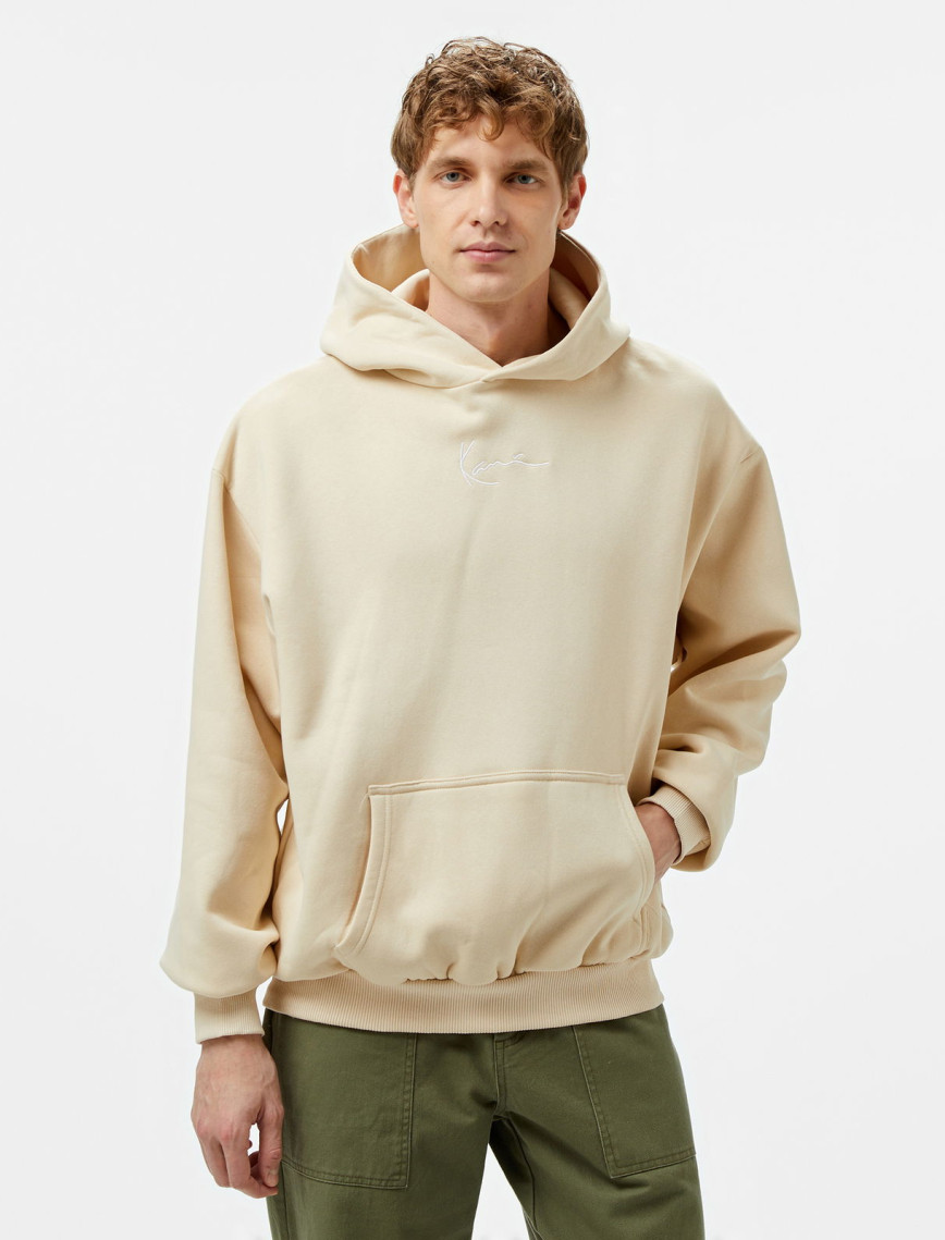 Karl Kani Small Signature Essential Os Erkek Krem Hoodie Karl Kani Small Signature Essential Os Erkek Krem Hoodie