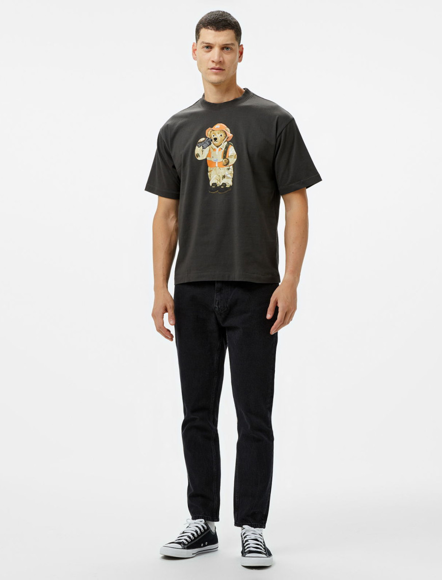 Market Hunter Bear Erkek Siyah T-Shirt