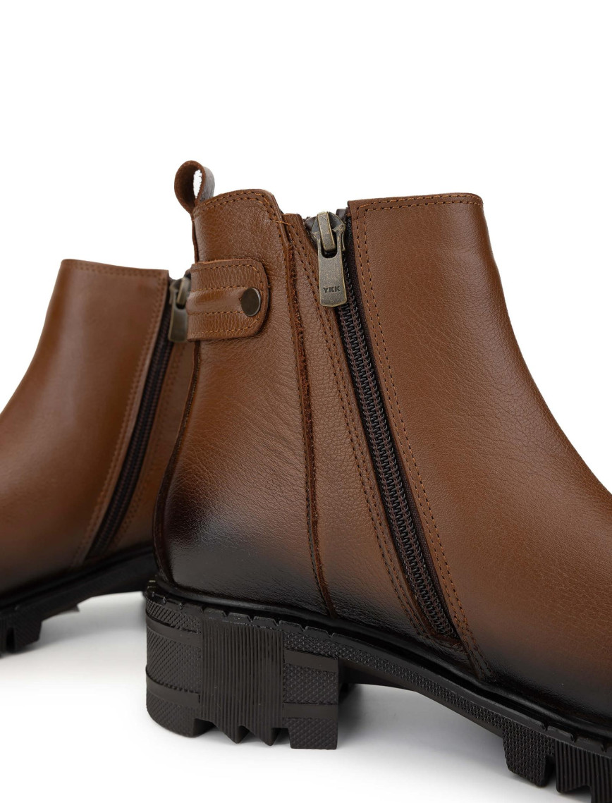 Tamer Tanca Kadın Hakiki Deri Taba Casual Bot Tamer Tanca Kadın Hakiki Deri Taba Casual Bot