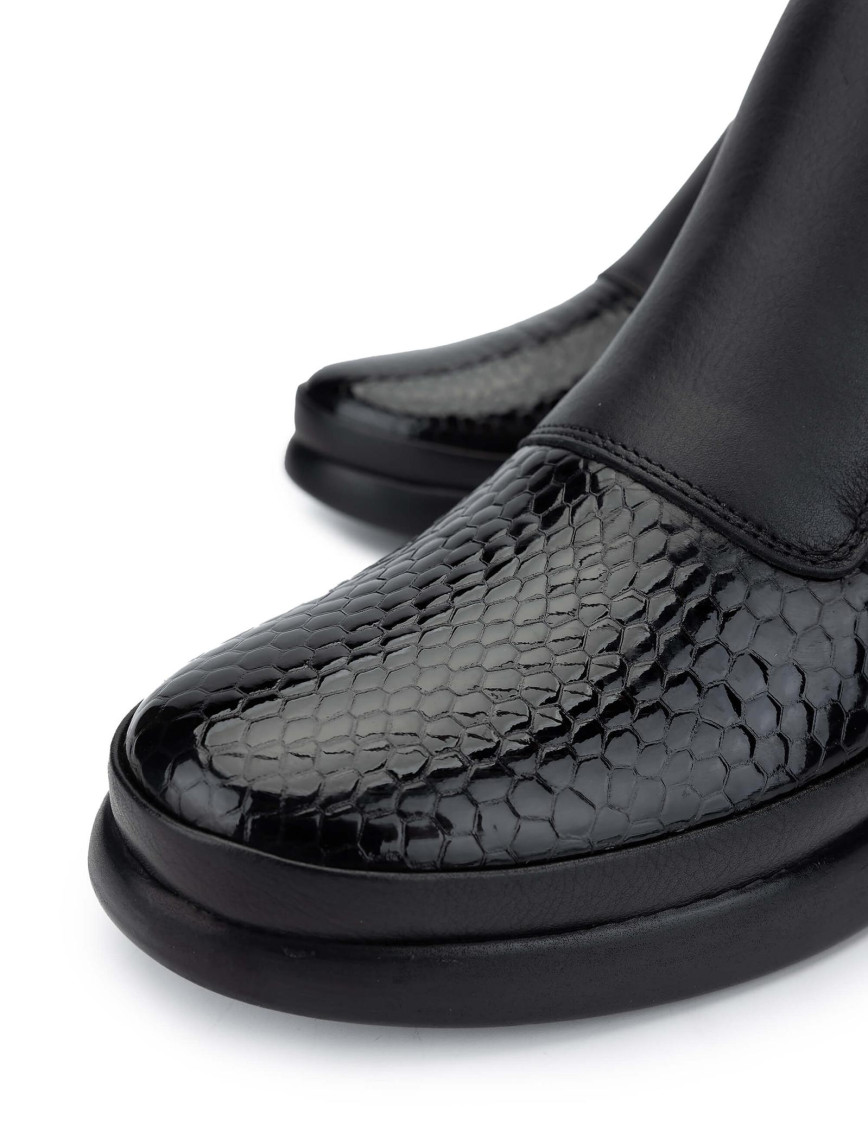 Tamer Tanca Kadın Hakiki Deri Siyah Kroko Casual Bot Tamer Tanca Kadın Hakiki Deri Siyah Kroko Casual Bot