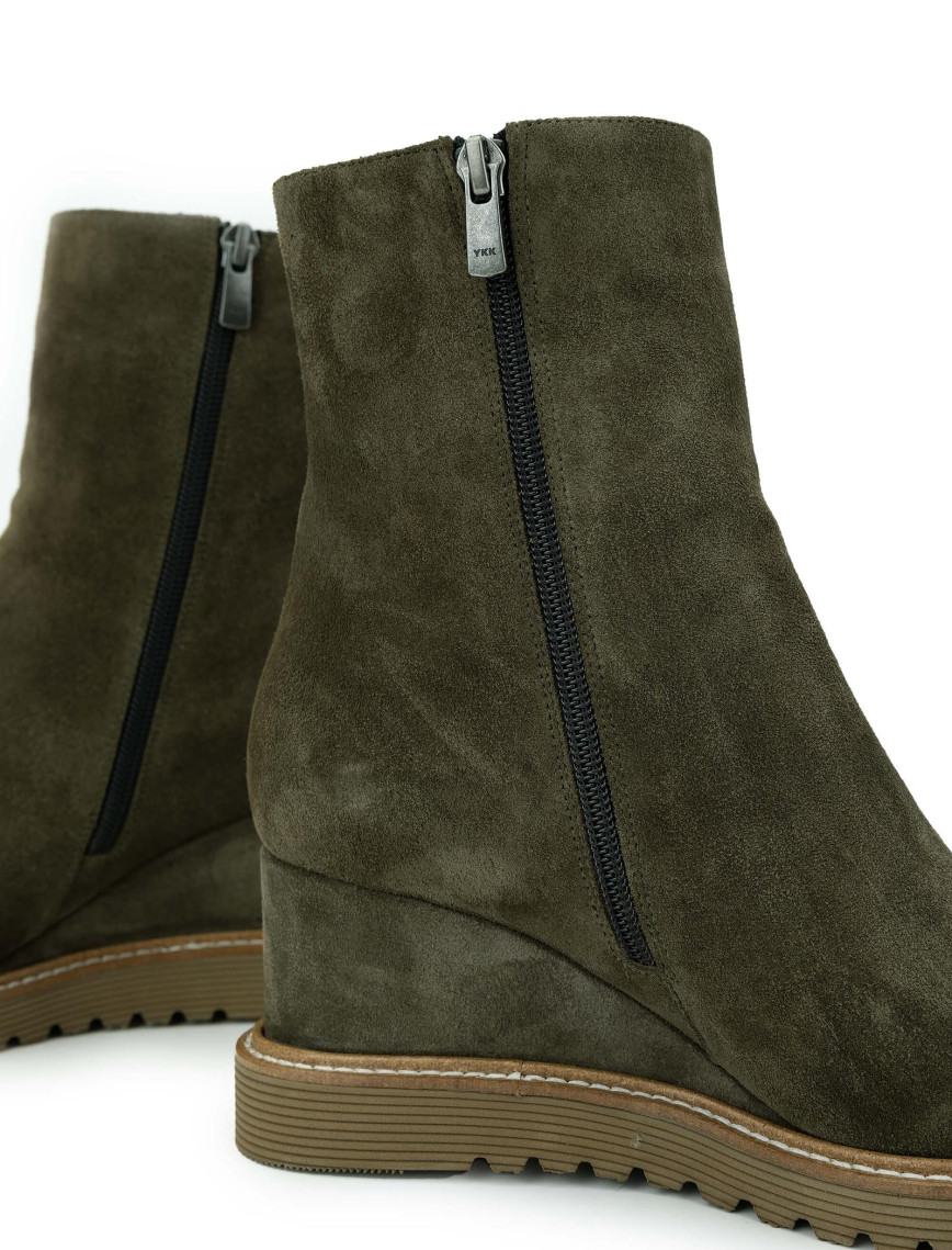 Tamer Tanca Kadın Hakiki Deri Haki Süet Casual Bot