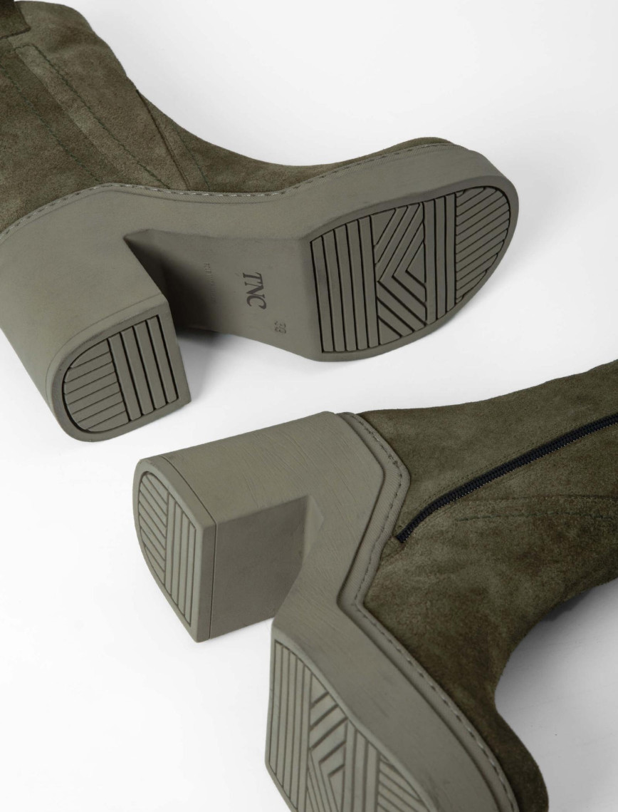 Tamer Tanca Kadın Hakiki Deri Haki Süet Casual Bot Tamer Tanca Kadın Hakiki Deri Haki Süet Casual Bot