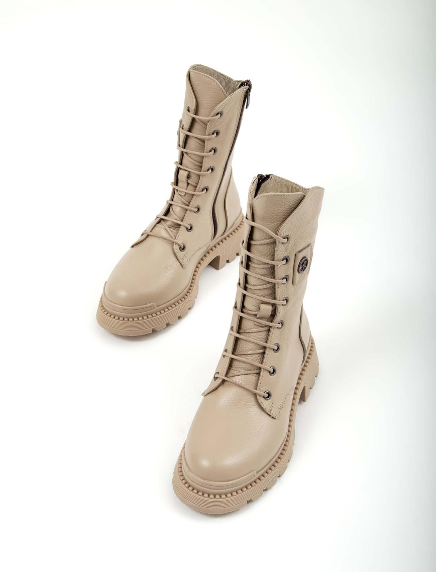 Tamer Tanca Kadın Hakiki Deri Krem Casual Bot