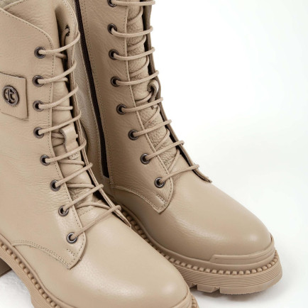 Tamer Tanca Kadın Hakiki Deri Krem Casual Bot