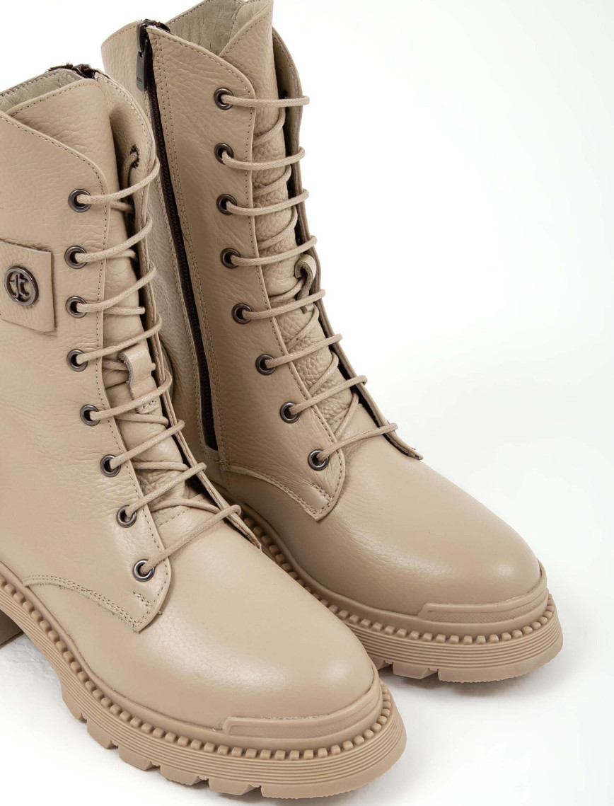 Tamer Tanca Kadın Hakiki Deri Krem Casual Bot