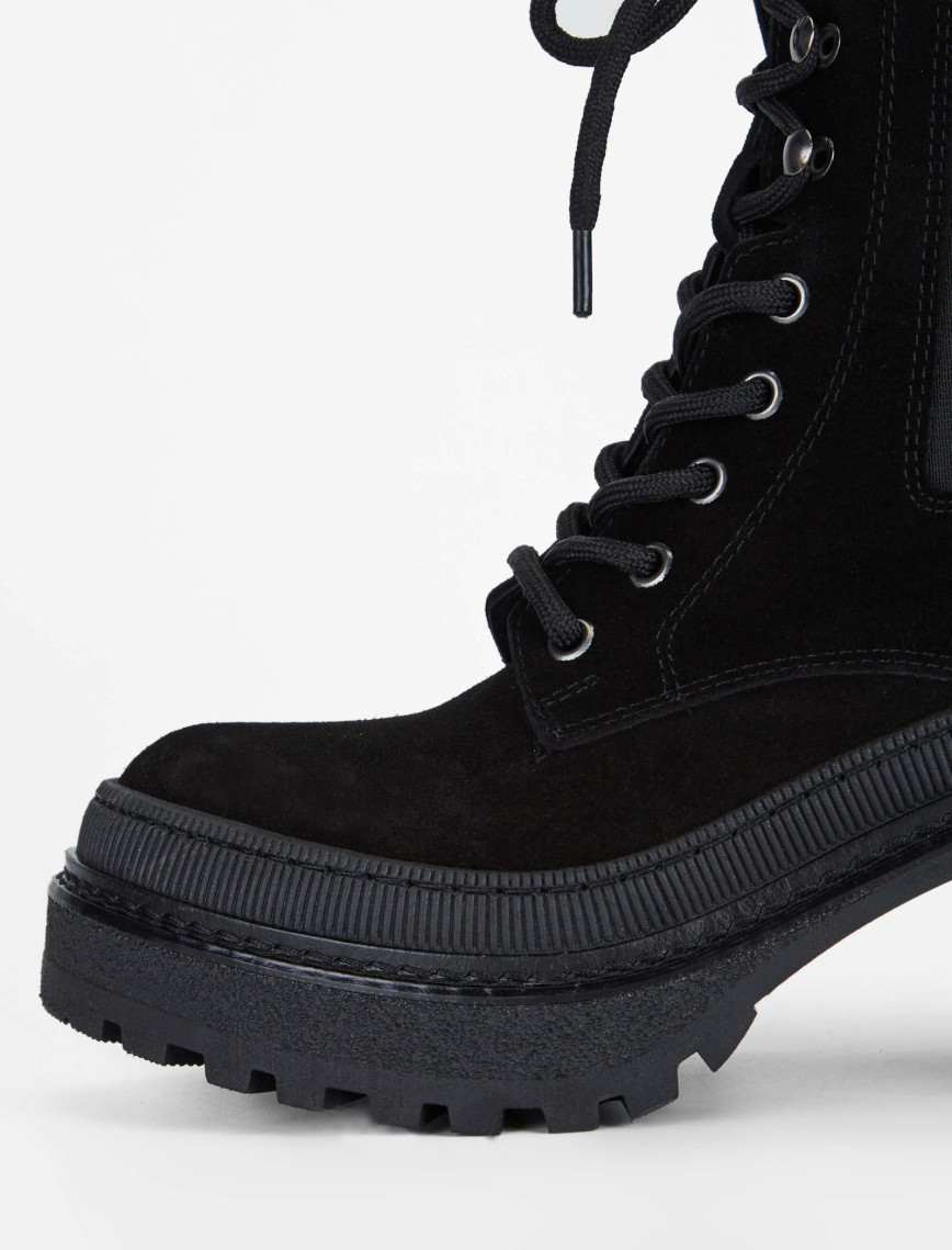 Tamer Tanca Kadın Hakiki Deri Siyah Süet Casual Bot Tamer Tanca Kadın Hakiki Deri Siyah Süet Casual Bot