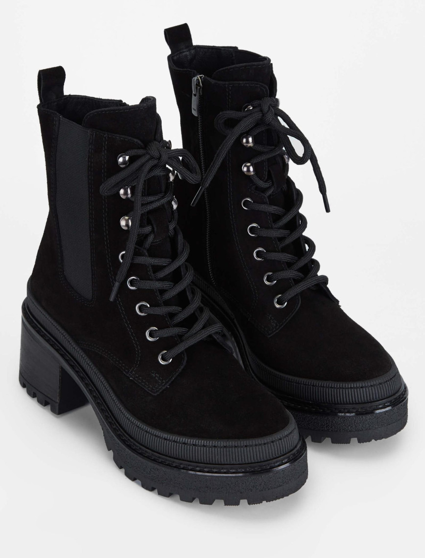 Tamer Tanca Kadın Hakiki Deri Siyah Süet Casual Bot Tamer Tanca Kadın Hakiki Deri Siyah Süet Casual Bot