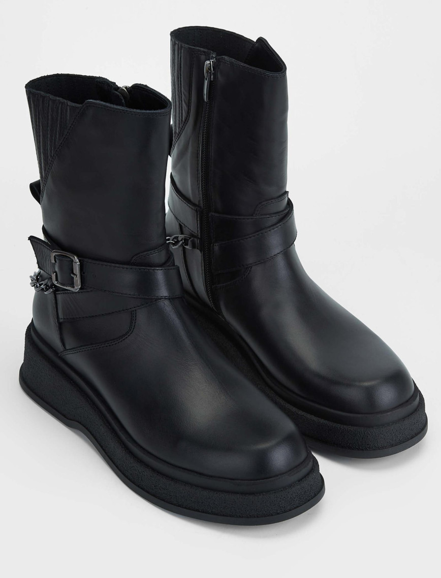 Tamer Tanca Kadın Hakiki Deri Siyah Deri Casual Bot Tamer Tanca Kadın Hakiki Deri Siyah Deri Casual Bot