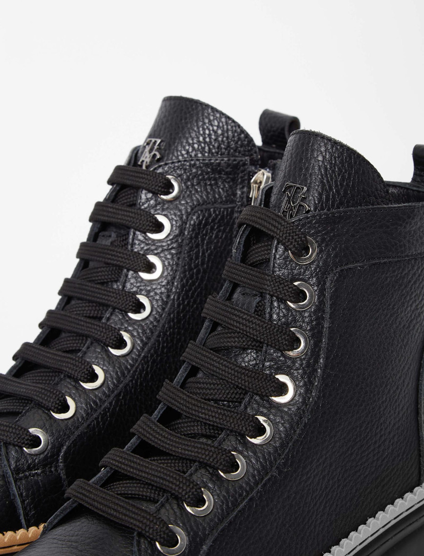 Tamer Tanca Kadın Hakiki Deri Siyah Casual Bot Tamer Tanca Kadın Hakiki Deri Siyah Casual Bot