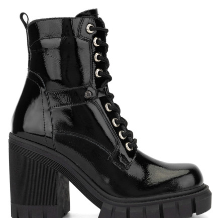 Tamer Tanca Kadın Hakiki Deri Siyah Rugan Casual Bot